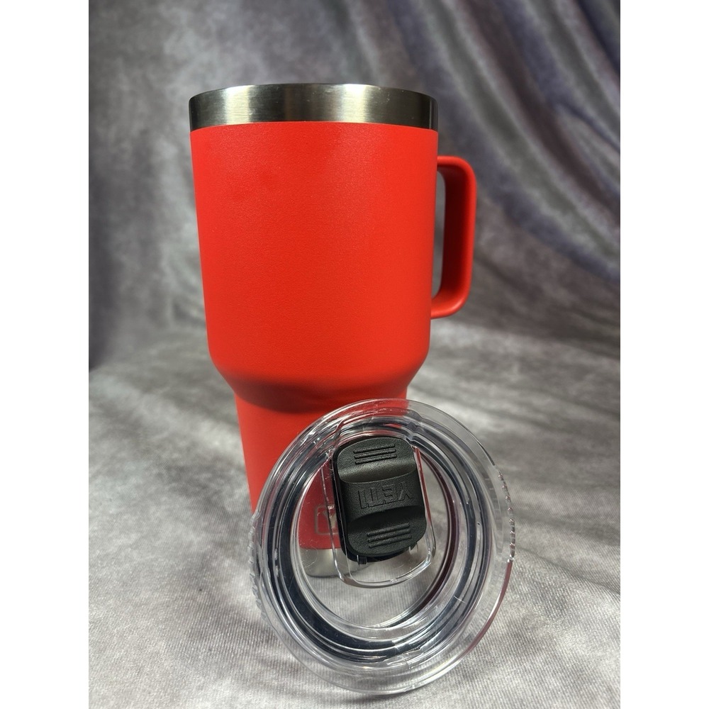 YETI Rambler 30 oz Travel Mug Red Handle MagSlider Lid Vacuum Insulated